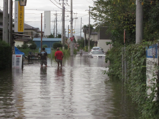 市南部水海道地区の浸水状況